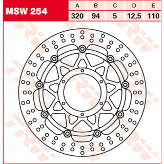 TRW / LUCAS MSW254 Bremsscheibe vorne für HONDA CBR1000RR SC57 FIREBLADE  06-07