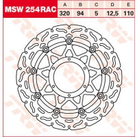 TRW / LUCAS MSW254RAC WAVE Bremsscheibe vorne für...