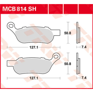 TRW / LUCAS MCB814SH Sinter Bremsbeläge hinten für diverse HARLEY-DAVIDSON Modelle