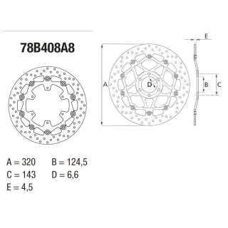 BREMBO Serie ORO Bremsscheibe 78B408A8 vorne HUSQVARNA 701 SUPERMOTO  15-20