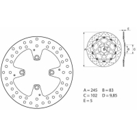 BREMBO Serie ORO Bremsscheibe 68B407H1 hinten für...