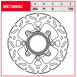 TRW / LUCAS MST286RAC Bremsscheibe hinten für KAWASAKI VULCAN 650 / S / CAFE  17-20