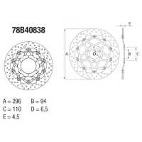 BREMBO Serie ORO Bremsscheibe 78B40838 vorne für...