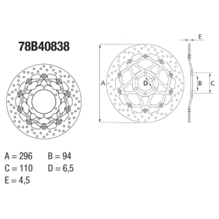 BREMBO Serie ORO Bremsscheibe 78B40838 vorne für HONDA CBF1000 F SC64  10-16