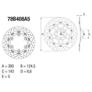 BREMBO Serie ORO Bremsscheibe 78B408A5 vorne für KTM 690 ENDURO  14-17
