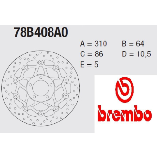 BREMBO Serie ORO Bremsscheibe 78B408A0 vorne