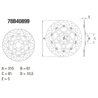 BREMBO Serie ORO Bremsscheibe 78B40899 vorne