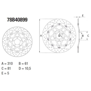 BREMBO Serie ORO Bremsscheibe 78B40899 vorne KAWASAKI ZX-9R NINJA  ZX900E  00-01