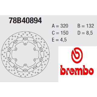 BREMBO Serie ORO Bremsscheibe 78B40894 vorne YAMAHA MT-01 RP12  05-06
