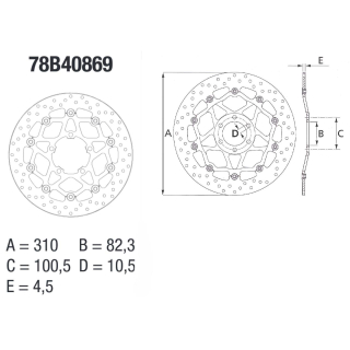 BREMBO Serie ORO Bremsscheibe 78B40869 vorne TRIUMPH  STREET TRIPLE 675 / RX D67LD / L67LR  13-16