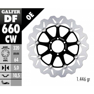 GALFER WAVE Bremsscheibe DF660CW vorne für MOTO GUZZI V85 TT  19-20