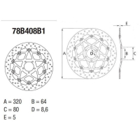 BREMBO Serie ORO Bremsscheibe 78B408B1 vorne KTM SUPER...