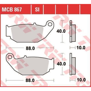 TRW / LUCAS MCB867 Organische Bremsbeläge hinten für SUZUKI GSX-S 125 ab 2021