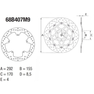 BREMBO Serie ORO Bremsscheibe 68B407M9 vorne
