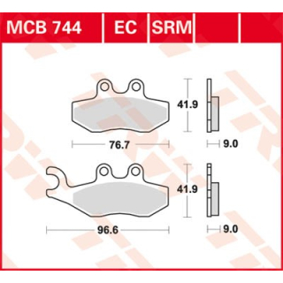TRW / LUCAS MCB744EC Organische Bremsbeläge vorne