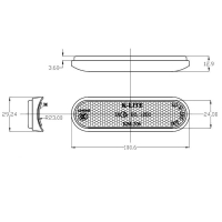 Gabelreflektor / Katzenauge CURVED oval