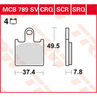 TRW / LUCAS MCB789SV Sinter Bremsbeläge vorne für KAWASAKI Z750 / R ab 2011