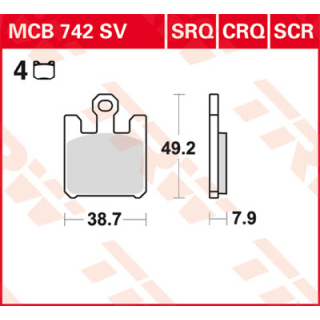 TRW / LUCAS MCB742SV Sinter Bremsbeläge vorne für KAWASAKI ZX-6RR NINJA  05-06