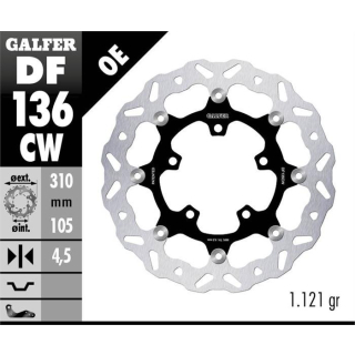 GALFER WAVE Bremsscheibe DF136CW vorne  HONDA CB650 R RH02 / RH08  21-23