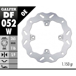 GALFER WAVE Bremsscheibe DF052W hinten HONDA TRANSALP XL750 RD16  23-24