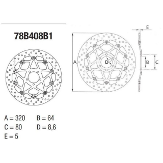BREMBO Serie ORO Bremsscheibe 78B408B1 vorne KTM SUPER DUKE 1390 / R / EVO ab 2024