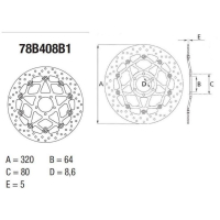 BREMBO Serie ORO Bremsscheibe 78B408B1 vorne KTM SUPER...
