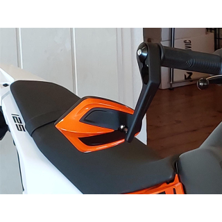 Lenkerendenspiegel MOVE für KTM 125 SMC R ab 2025  mit farbigen Blenden und passenden Lenkerenden