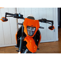 Lenkerendenspiegel MOVE für KTM 125 SMC R ab 2025  mit farbigen Blenden und passenden Lenkerenden orange