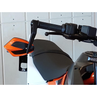 Lenkerendenspiegel MOVE für KTM 125 SMC R ab 2025  mit farbigen Blenden und passenden Lenkerenden orange