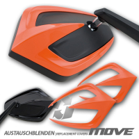 Lenkerendenspiegel MOVE für KAWASAKI Z900 RS ab 2026 mit passenden Lenkerenden und farbigen Blenden