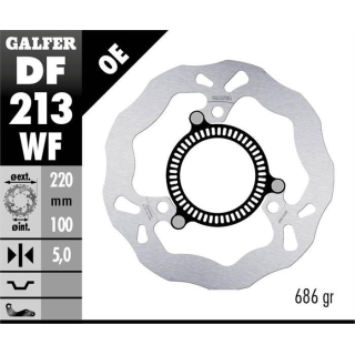GALFER WAVE Bremsscheibe DF213WF hinten mit ABS Ring KAWASAKI NINJA 400 18-20
