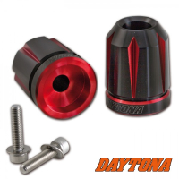 DAYTONA SCRATCH Lenkerenden / Lenkergewichte für KAWASAKI Original Lenker rot eloxiert
