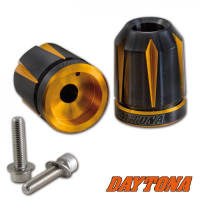 DAYTONA SCRATCH Lenkerenden / Lenkergewichte für KAWASAKI Original Lenker rot eloxiert