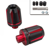 DAYTONA SCRATCH Lenkerenden / Lenkergewichte für Alu-Lenker rot eloxiert