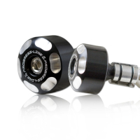 LOGO Lenkerenden / Lenkergewichte für Alu-Lenker blau eloxiert